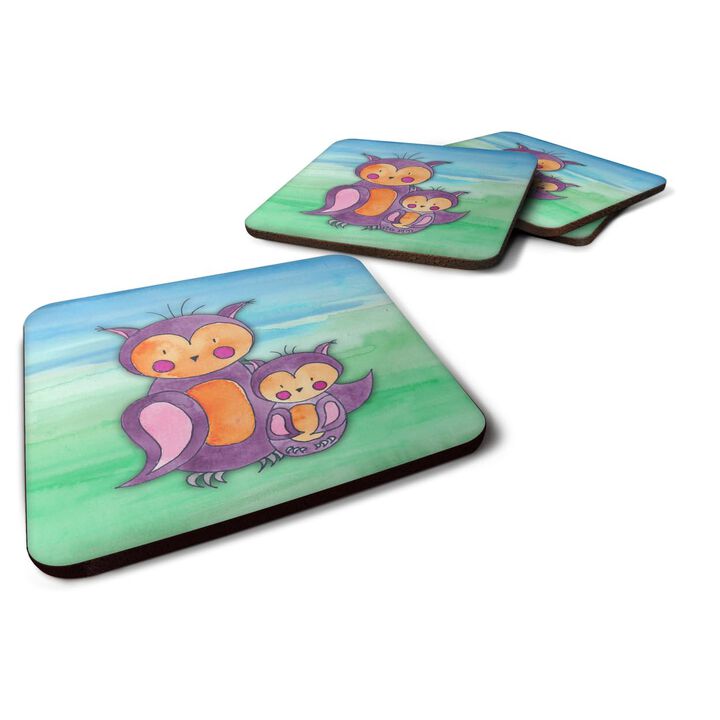 Caroline's Treasures Momma and Baby Owl Watercolor Decorative coasters, 3.5, Multicolor