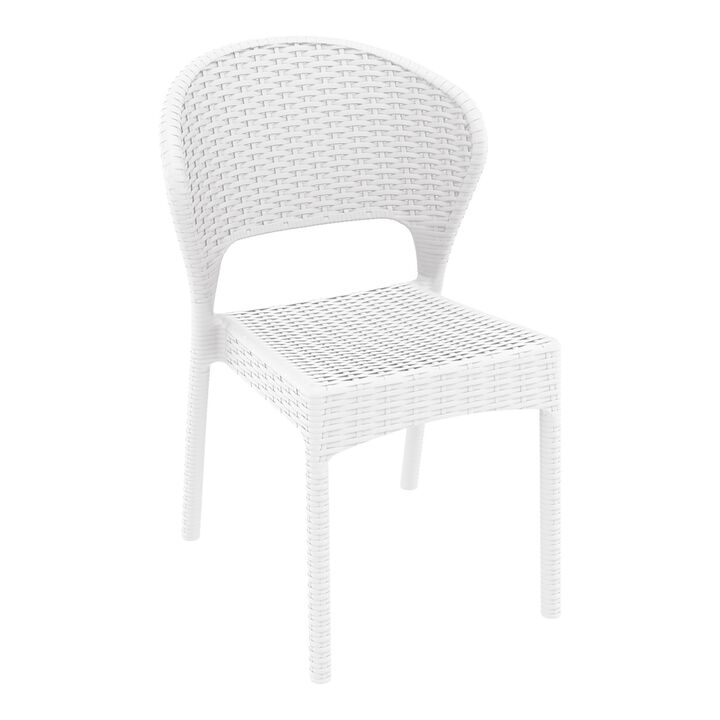 32" Brown Patio Wickerlook Stackable Dining Chair