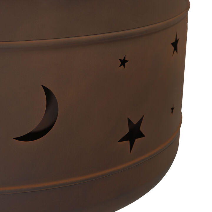 Sunnydaze 30 in Cosmic Steel Smokeless Fire Pit with Log Poker and Cover
