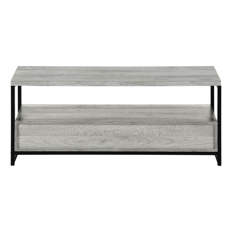 Monarch Specialties I 2871 Tv Stand, 48 Inch, Console, Media Entertainment Center, Storage Drawers, Living Room, Bedroom, Laminate, Metal, Grey, Black, Contemporary, Modern