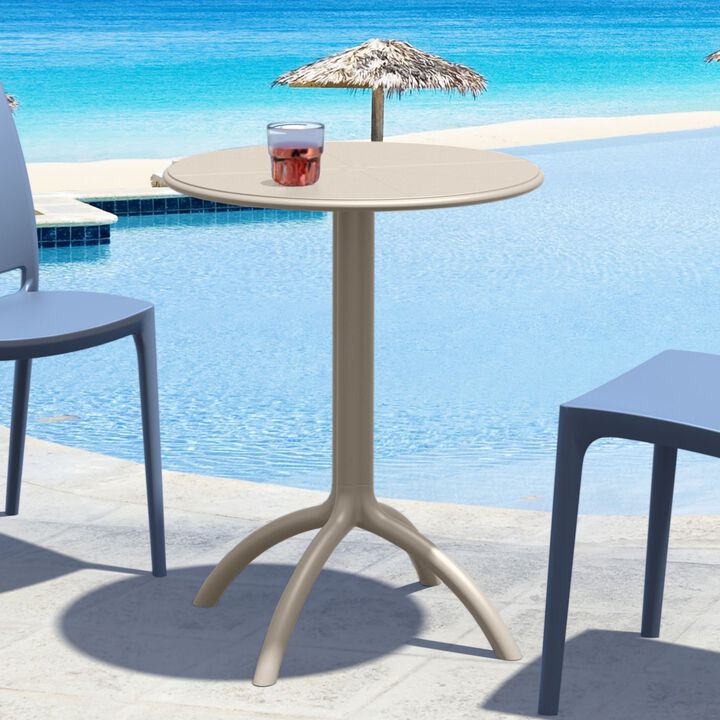29" Silver Durable Round Outdoor Patio Dining Table