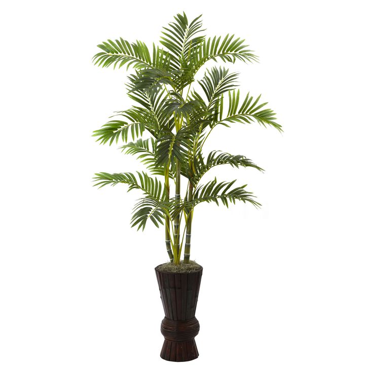 Hivvago 62 Inches Areca Tree w/Decorative Planter Hivvago 62 Inches Areca Tree w/Decorative Planter