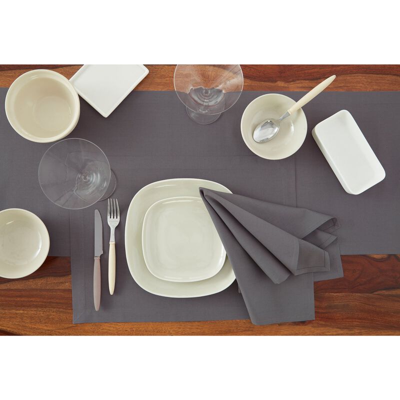 Solino Home Cotton Linen 14 x 19 Inch Placemats Set of 4 | Dru - Cotton Linen Plain
