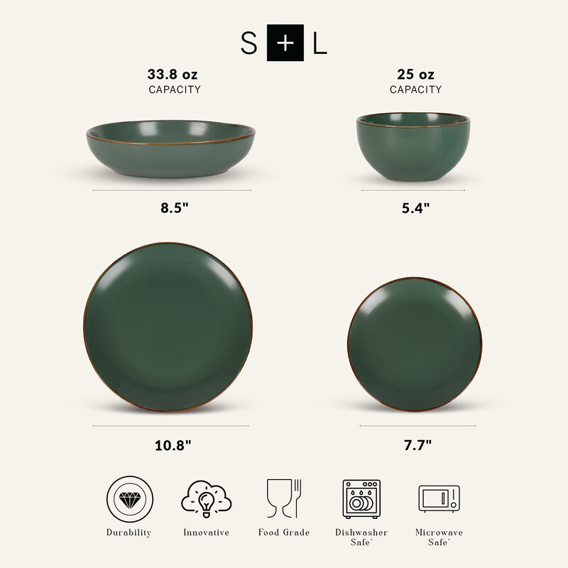 Stone Lain Brasa Stoneware 32 Piece Dinnerware Set