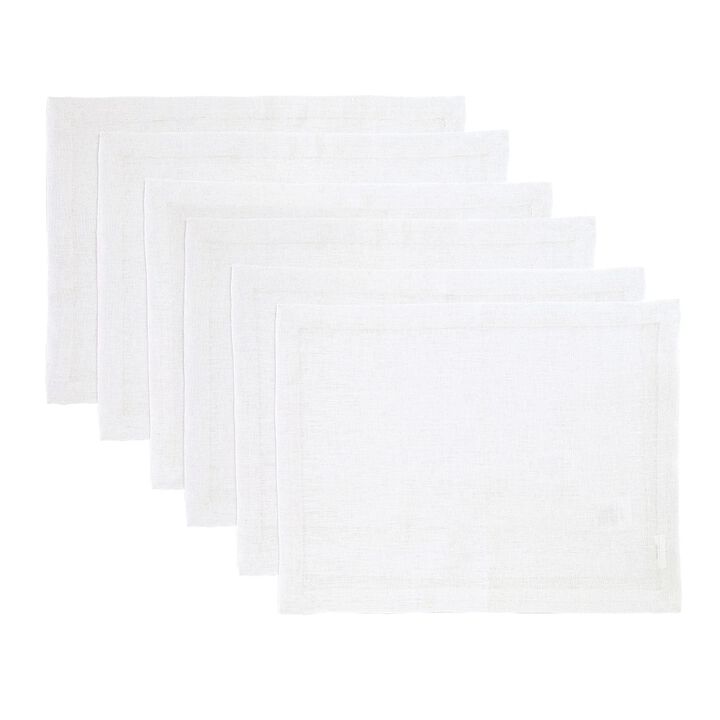 Solino Home 100% Pure Linen Placemats 14 x 19 Inch Set of 6 | Fete