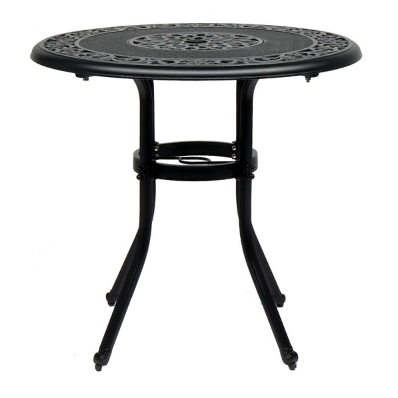 Outdoor Round Dining Table Weather-Resistant Patio Table for Backyard & Garden