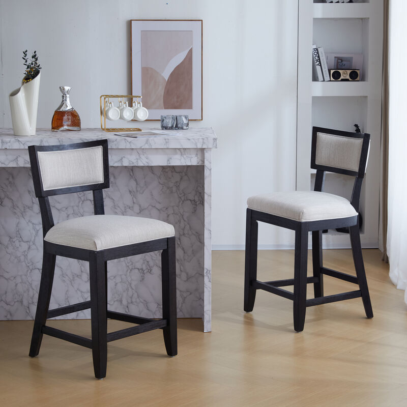Merax Upholstered Counter Height Bar Stools