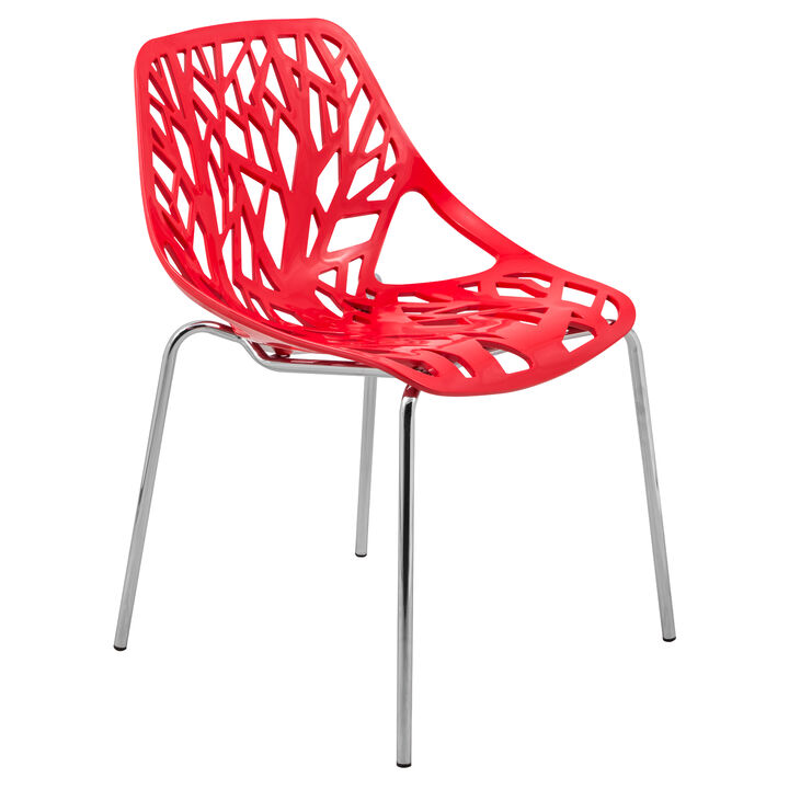 LeisureMod Modern Asbury Dining Chair w/ Chromed Legs