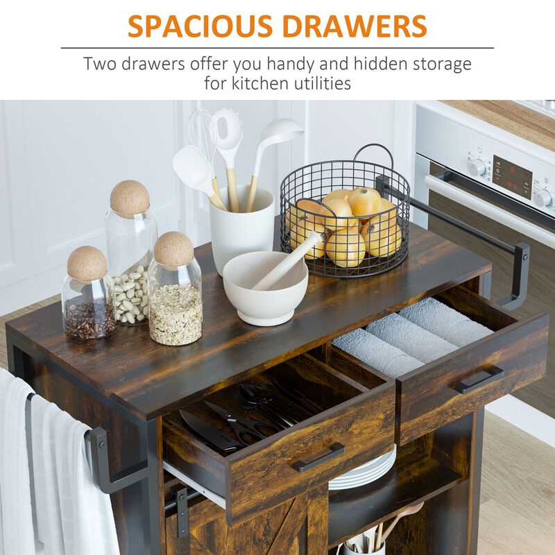 Rustic Kitchen Helper: Rolling Cart with Adjustable Shelf