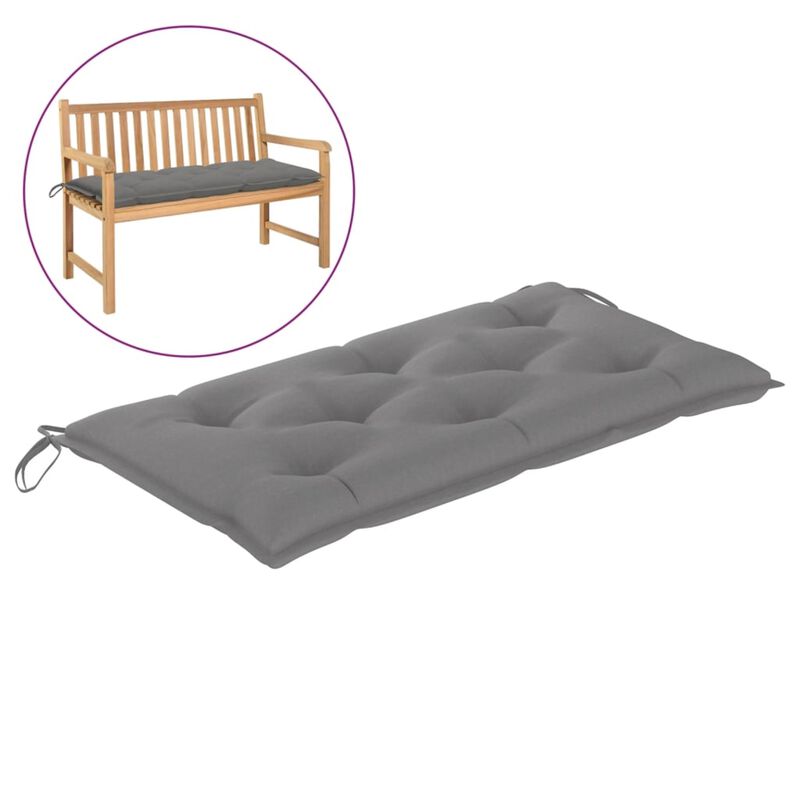 vidaXL Garden Bench Cushion Gray 43.3"x19.6"x2.7" Fabric