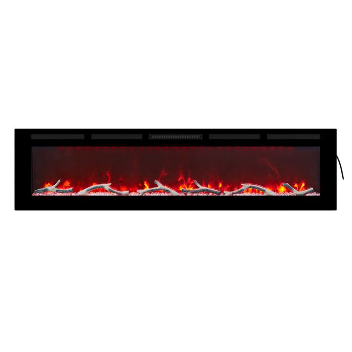 72 Inch 1500W  Versatile Installation Electric Fireplace with Multicolor Flame 72 Inch 1500W  Versatile Installation Electric Fireplace with Multicolor Flame