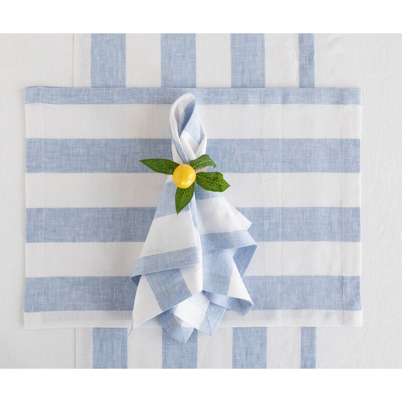 Solino Home 100% Pure Linen Table Runner | Cabana Stripe for Spring & Easter