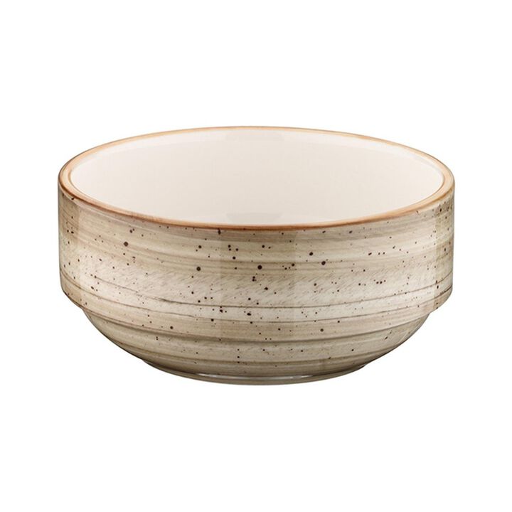 Terrain dia.5.5" h:2.5" 17 oz. Round Brown Porcelain Bowl (Set of 4)