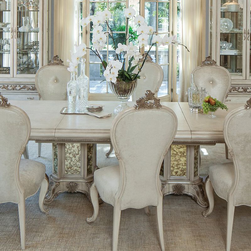 Michael Amini Platine de Royale Rectangular Dining Table - Champagne