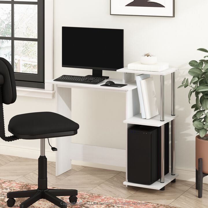 Furinno Furinno Efficient Home Laptop Notebook Computer Desk  White Oak/Stainless Steel