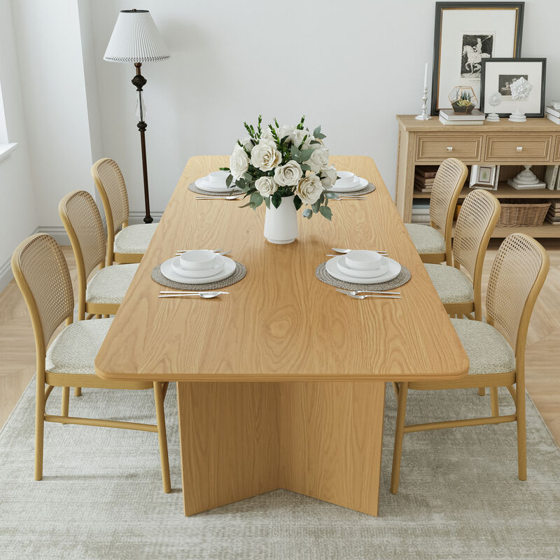 Brix 79V-Shaped Leg Square Wooden Dining Table in Walnut Color
