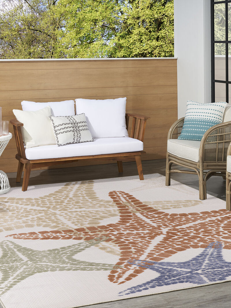 Aloha ALH28 Ivory/Multicolor 3'6" x 5'6" Rug