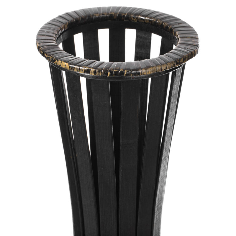 Elegant Antique 34-inch-tall Trumpet Style Floor Vase - Versatile Entryway or Living Room, or Bedroom Decor with Decorative Bamboo Rope Accent - Rich Brown Finish – Modern Statement Vase