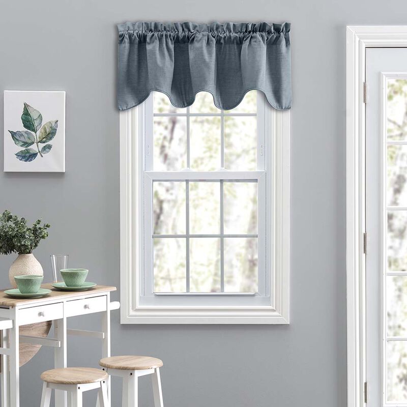 Ellis Curtain Lisa Solid Color Poly Cotton Duck Fabric Lined Scallop Valance
