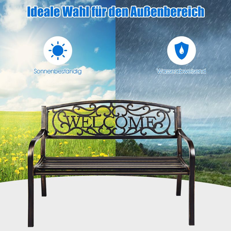 Outdoor Furniture Steel Frame Porch Garden Bench