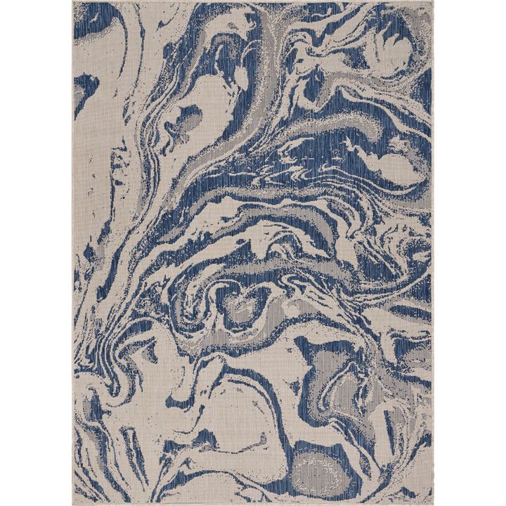 Abstract Oasis Rectangular Outdoor Area Throw Rug