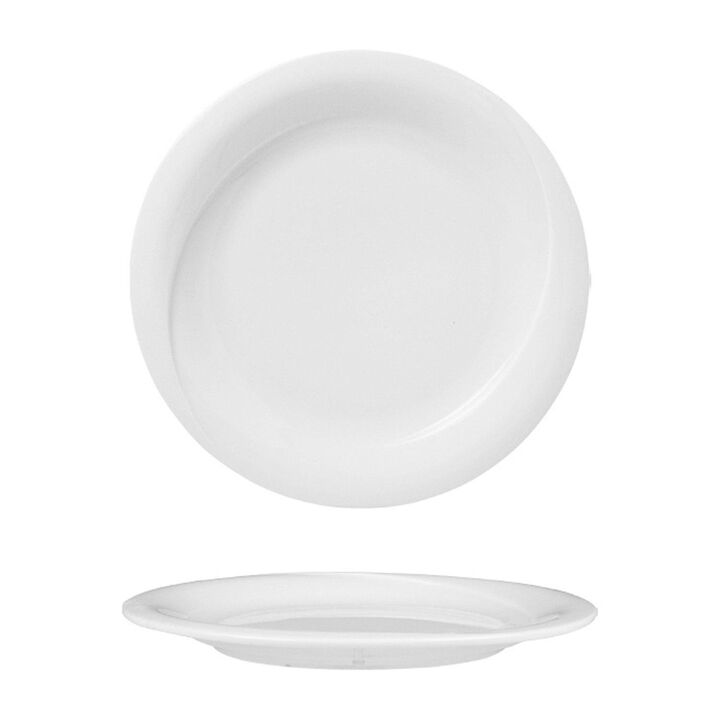 Porcelain X-tanbul dia.7.25" Round White Porcelain Plate (Set of 4)
