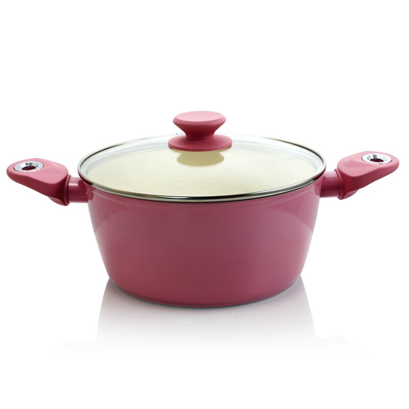 Gibson Home Plaza Cafe 7 Piece Aluminum Nonstick Cookware Set in Lavender