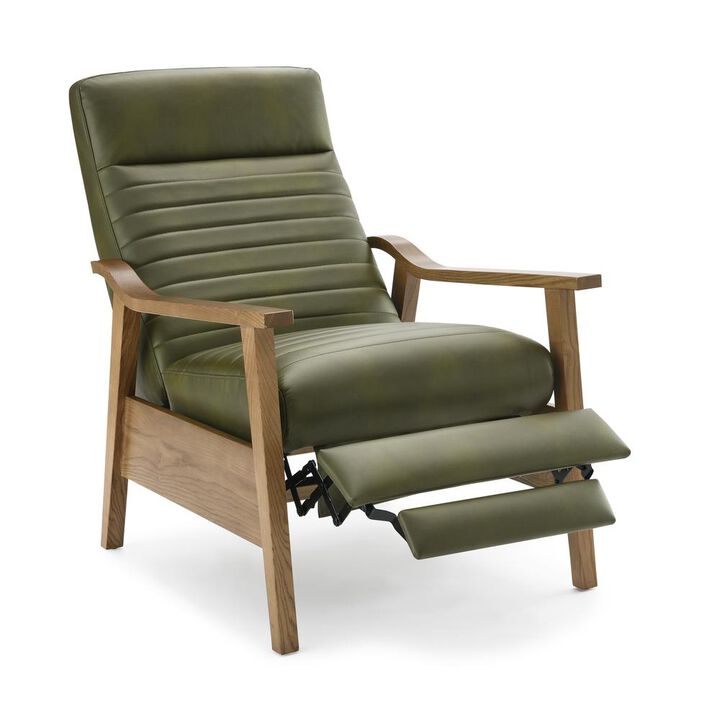 Comfort Pointe Arthur Wood Arm Push Back Recliner - Fern Green