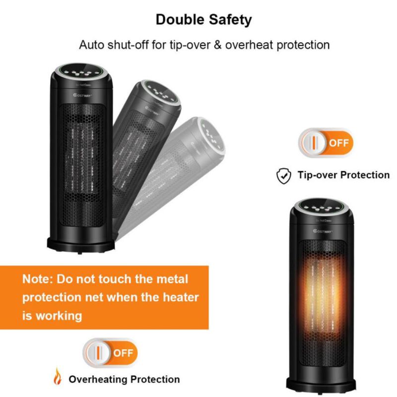 Costway 1500 W LED Portable Oscillating PTC Ceramic Space Heater
