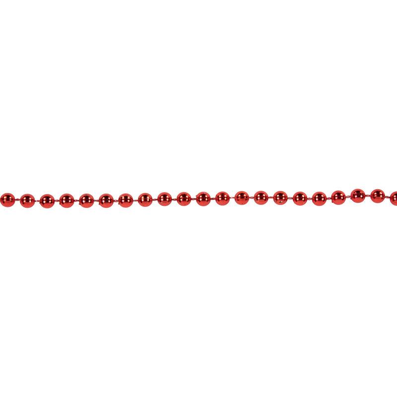 15' Shiny Crimson Red Beaded Christmas Garland - Unlit