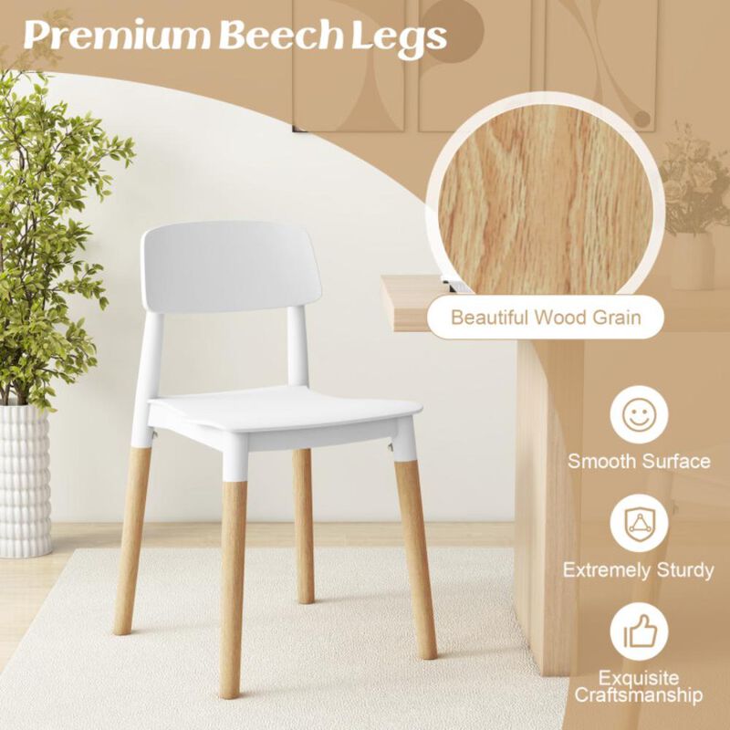 Hivvago Modern Dining Side Chairs Set of 4 with Ergonomic Backrest for Dining Room