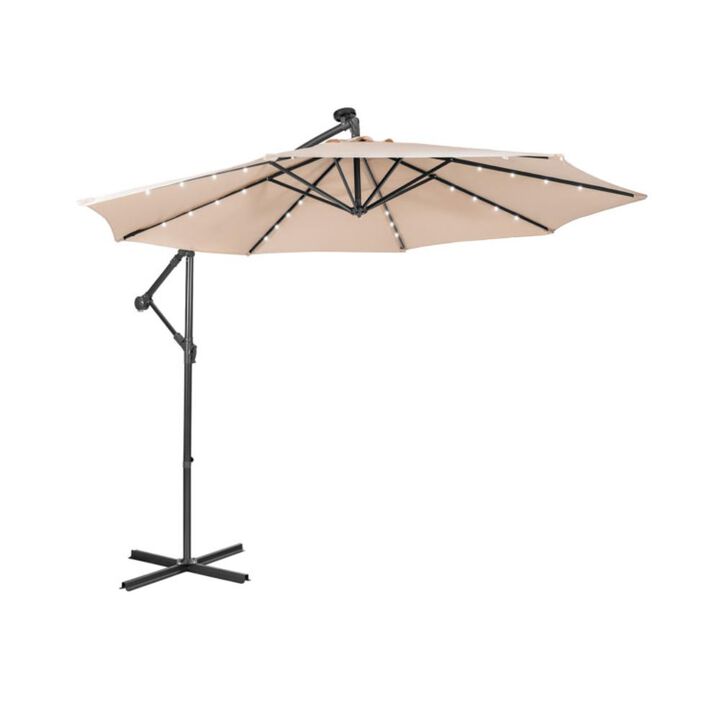 Hivvago 10 Feet Patio Cantilever Umbrella with Tilting System Hivvago 10 Feet Patio Cantilever Umbrella with Tilting System