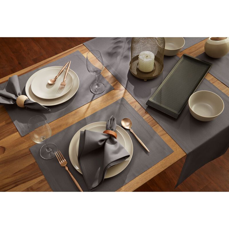 Solino Home Cotton Linen 14 x 19 Inch Placemats Set of 4 | Dru - Cotton Linen Plain
