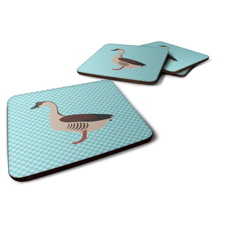 Caroline's Treasures Chinese Goose Blue Check Decorative coasters, 3.5, Multicolor