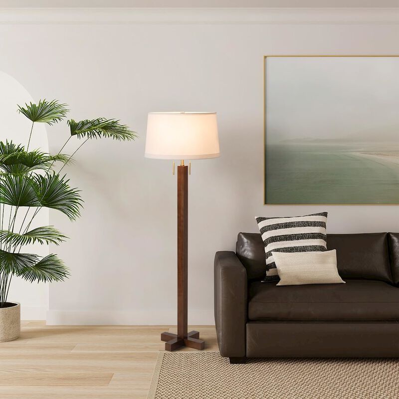 NOVA OF CALIFORNIA Swiss Cross Floor Lamp - Dark Walnut