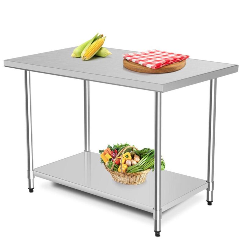 Hivvago 30 x 48 Inch Stainless Steel Table Commercial Kitchen Worktable