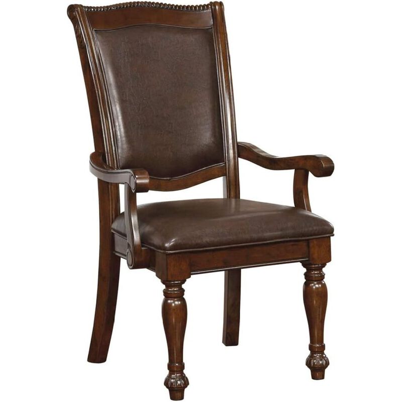 Cherry Wood Dining Chairs Set Of 2 - Traditional Style