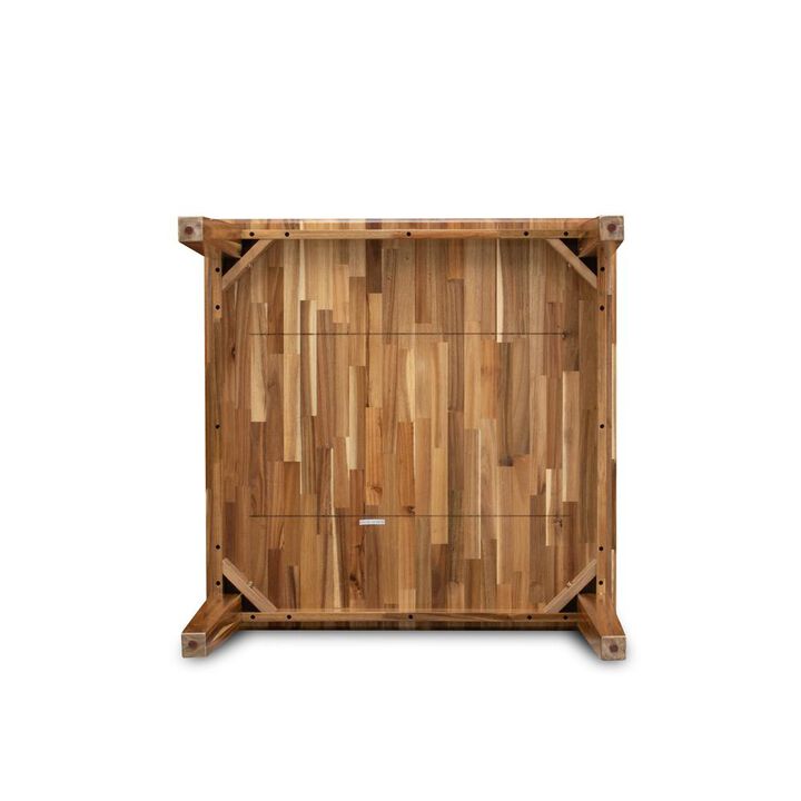 East West Furniture OXT-ANA-T  Modern Wood Kitchen Table with Walnut Color Table Top Surface and Asian Wood Kitchen Table Wooden Legs - Walnut Finish