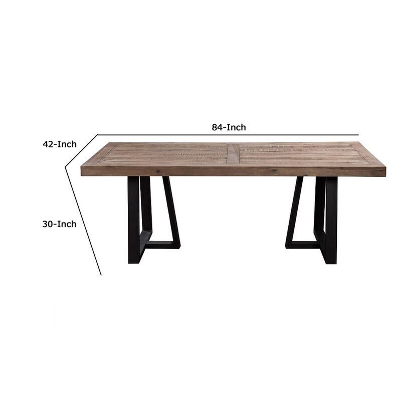 Prairie Rectangular Dining Table, Natural/Black