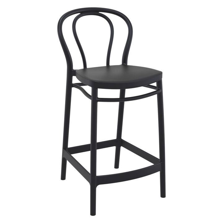 37.75" Gray Solid Outdoor Patio Counter Stool