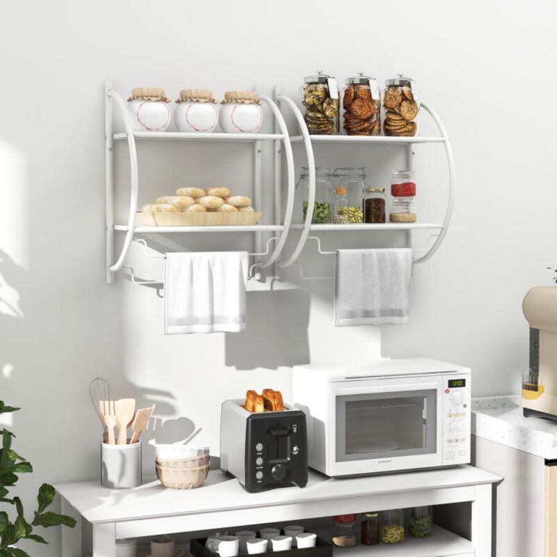 Hivvago Wall Mounted 2-Tier Bathroom Towel Rack with 2 Towel Bars