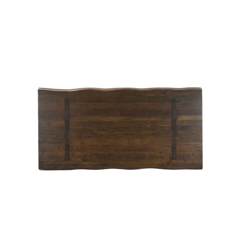 Taran Designs Elyria 86 Live Edge Solid Wood Double Pedestal Dining Table