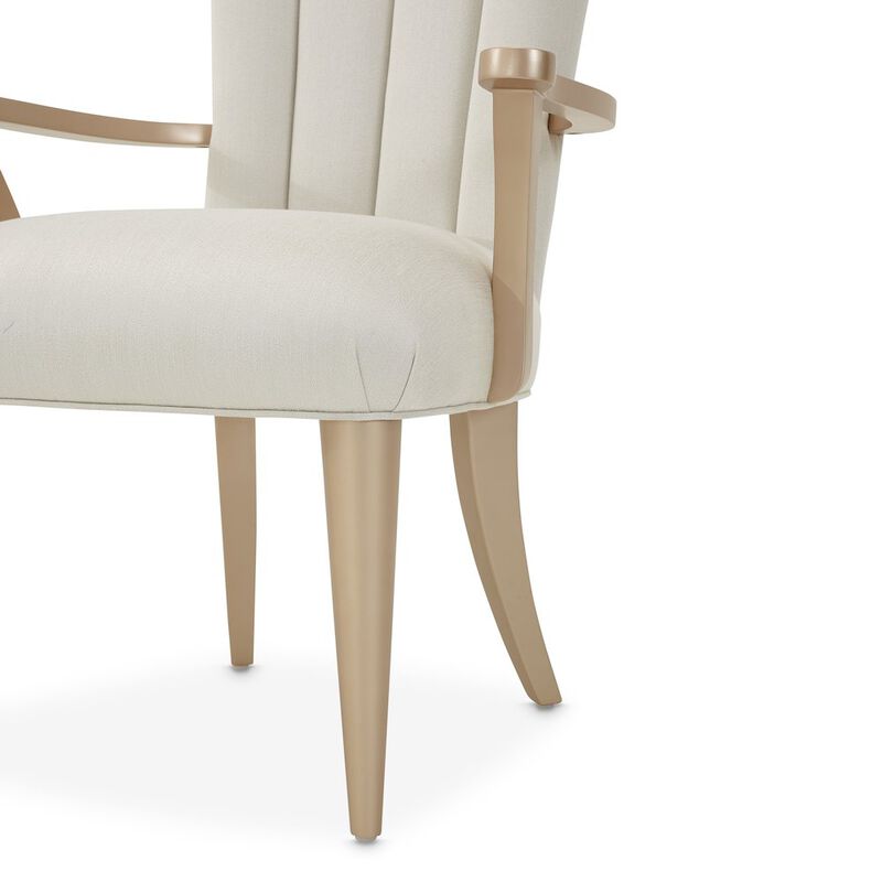 Michael Amini La Rachelle Dining Arm Chair - Icicle/Champagne Set of 2