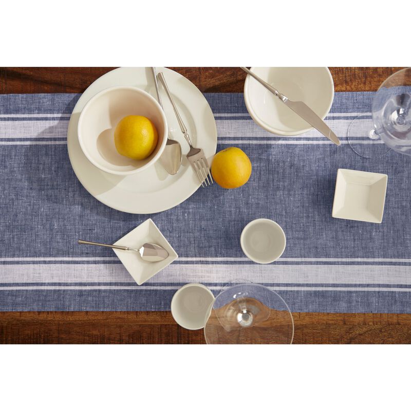 Solino Home 100% Pure Linen Tablecloth | Farmhouse Stripe