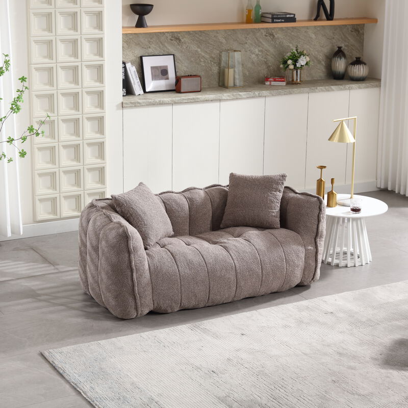 Merax Chenille Lazy Bean Bag Loveseat for Living Room