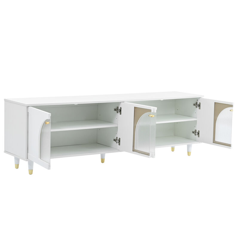 Merax Contemporary TV Stand with Adjustable Shelves