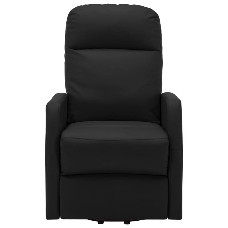 Power Lift Massage Recliner Black Faux Leather