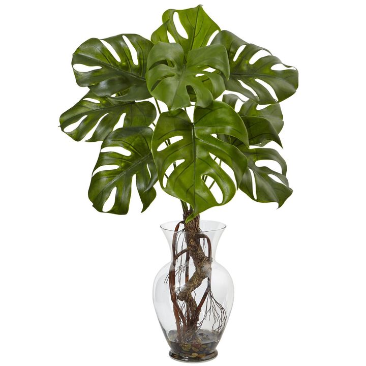 Nearly Natural 26-in Monstera Plant with Vase Nearly Natural 26-in Monstera Plant with Vase