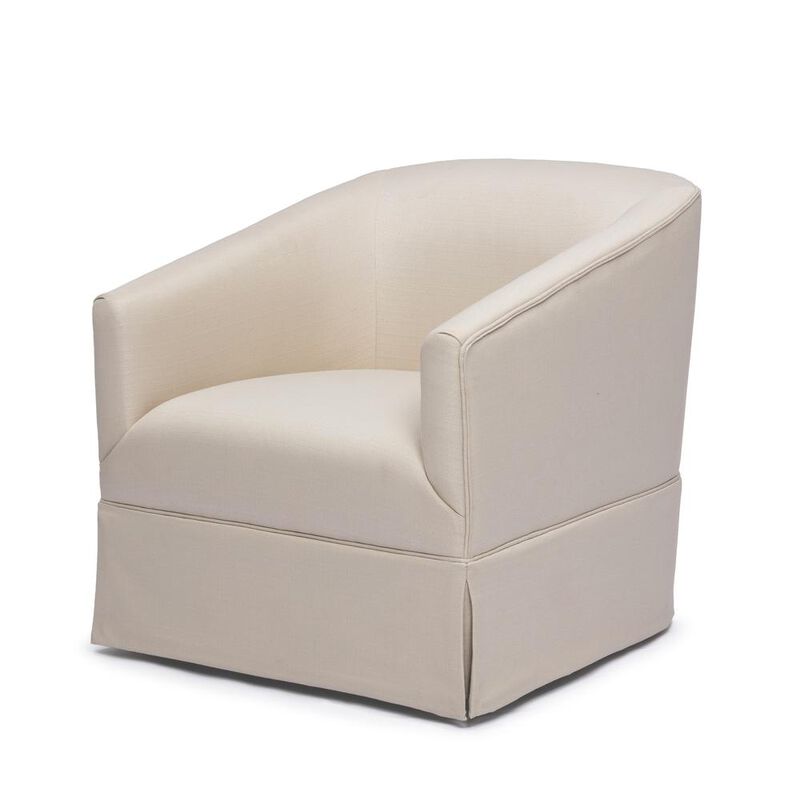 Comfort Pointe Elm Linen Skirted Swivel Chair