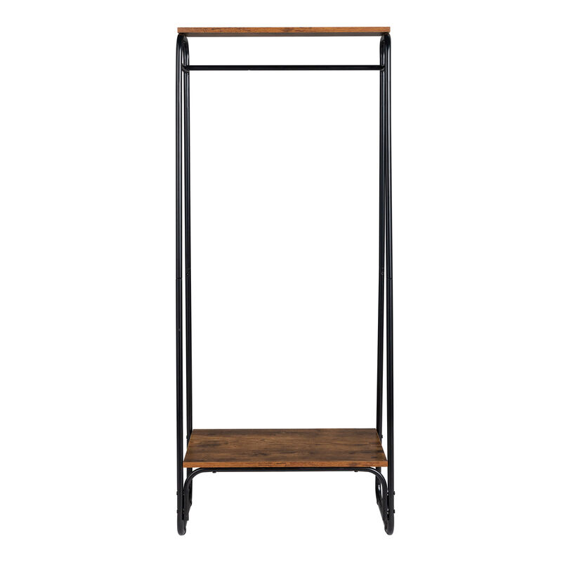 Freestanding Clothes Rack with Shelf, Adjustable Clothing Storage Organizer